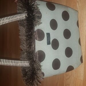 EUC Bagolitas shoulder bag polka dot and feather decor